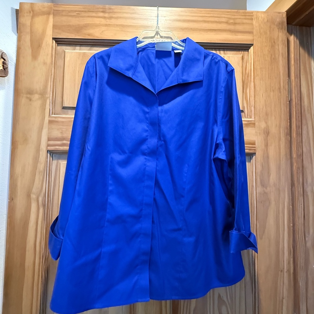 Chico's Royal Blue No-Iron Blouse